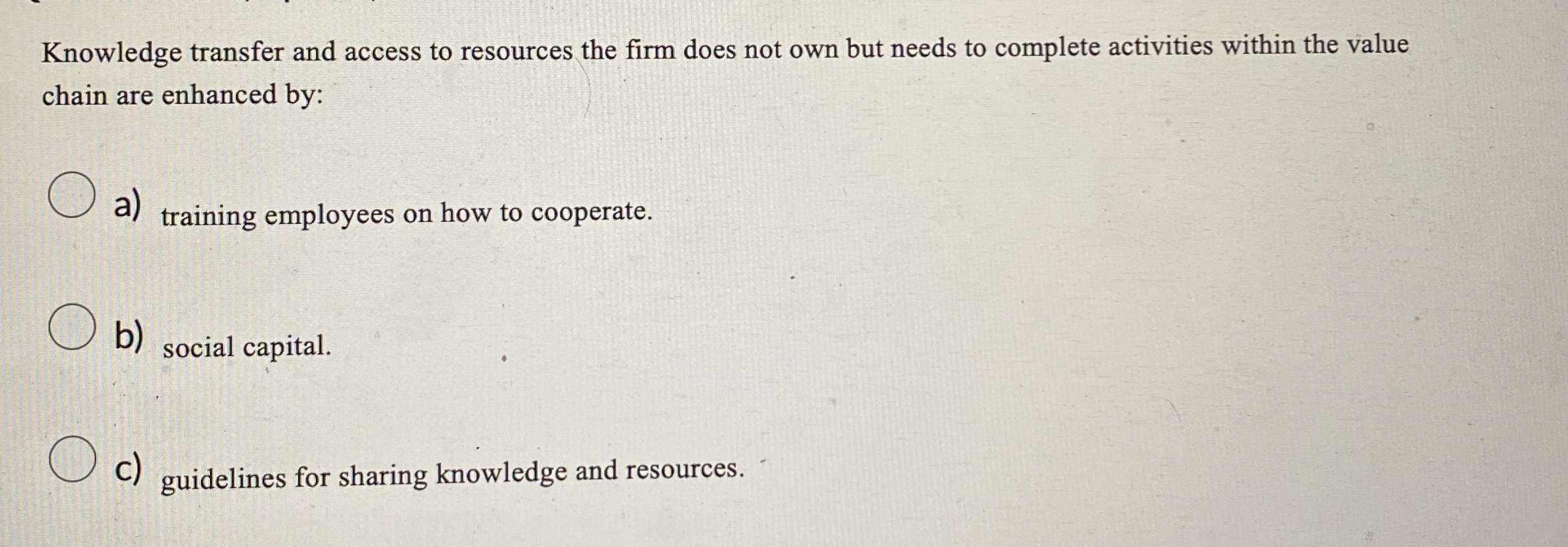  Knowledge transfer and access to resources the firm does not own