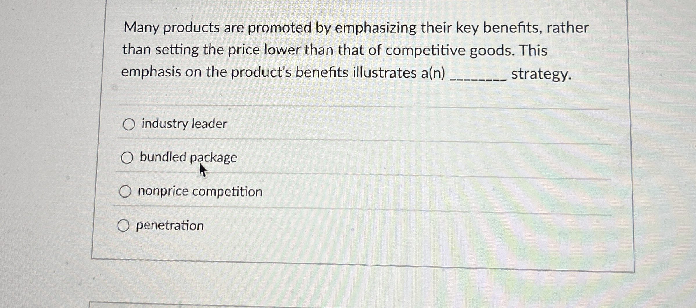  Many products are promoted by emphasizing their key benefits, rather than