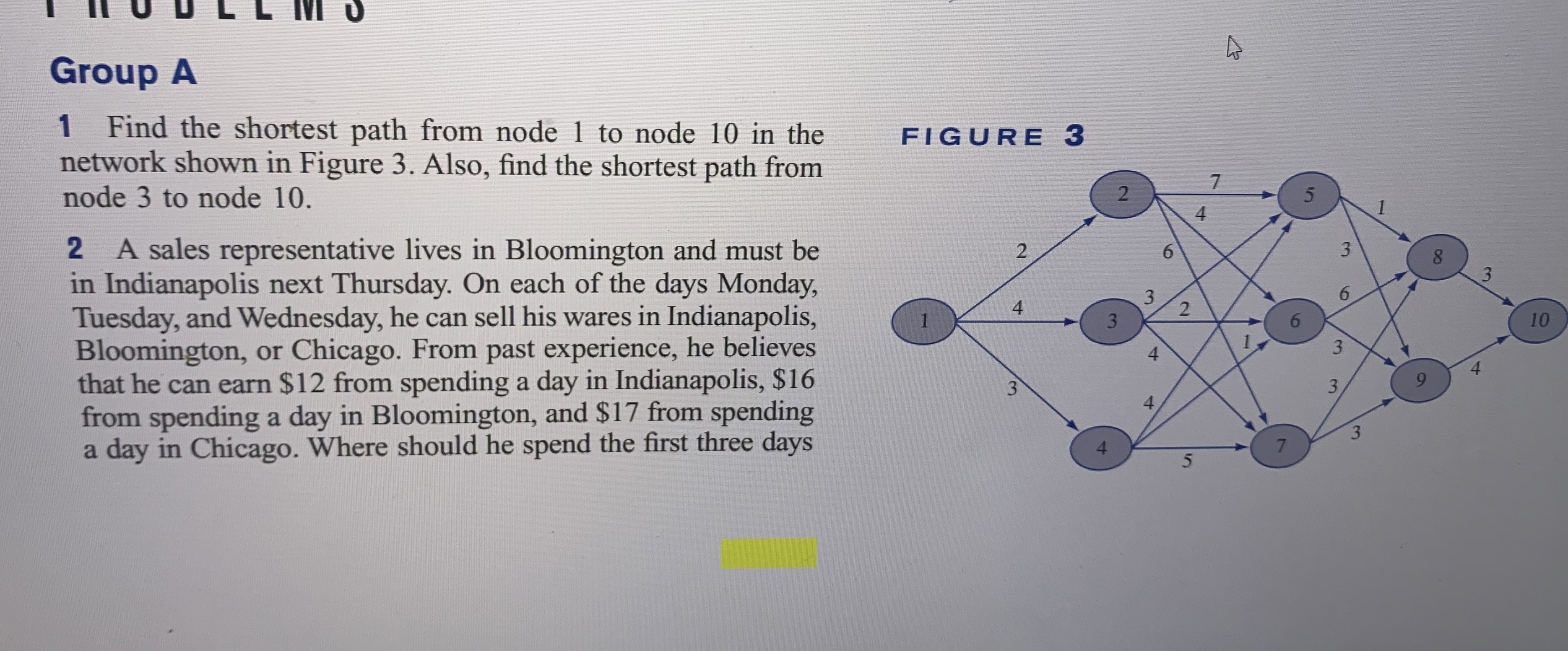  Group A 1 Find the shortest path from node 1 to