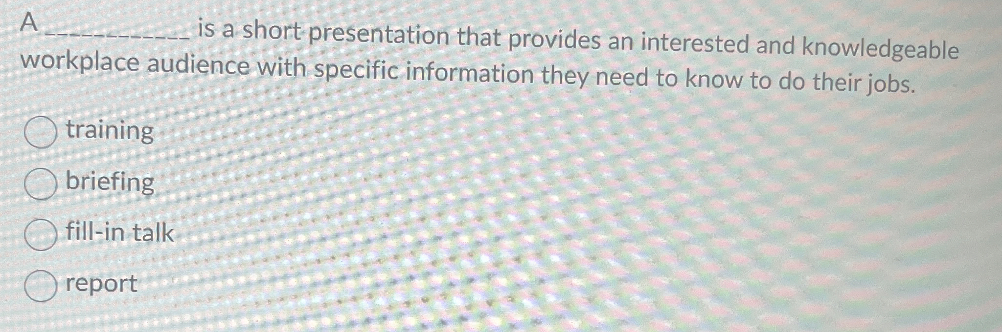  A q, is a short presentation that provides an interested and