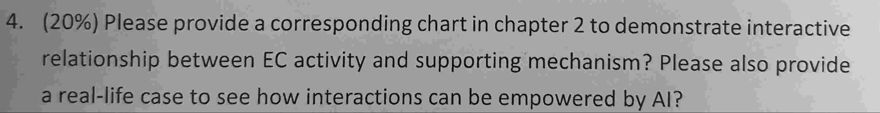  4.(20\%) Please provide a corresponding chart in chapter 2 to demonstrate