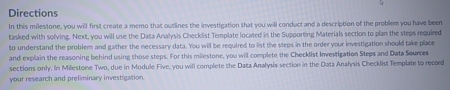  Directions In this milestone, you will first create a memo that