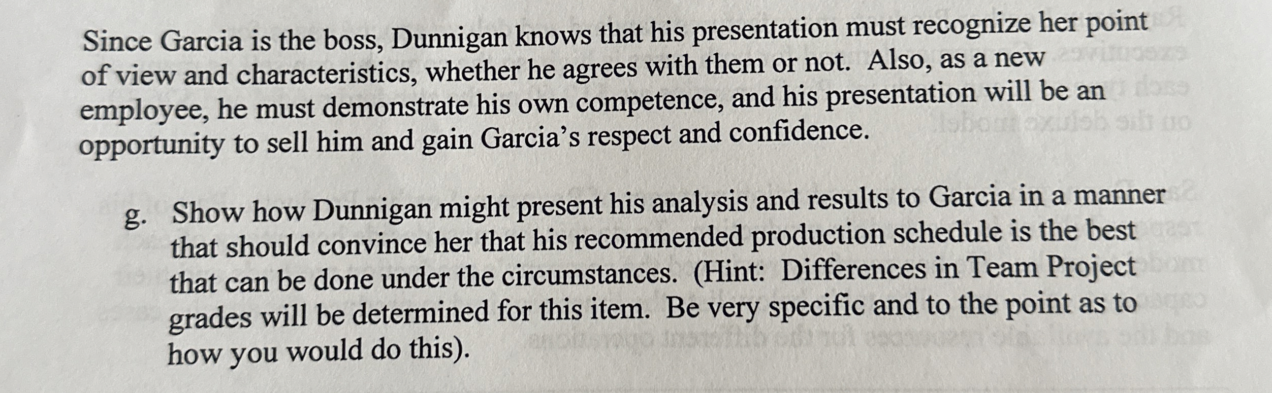  i would like help for question G specifically BUA341 Project 2-