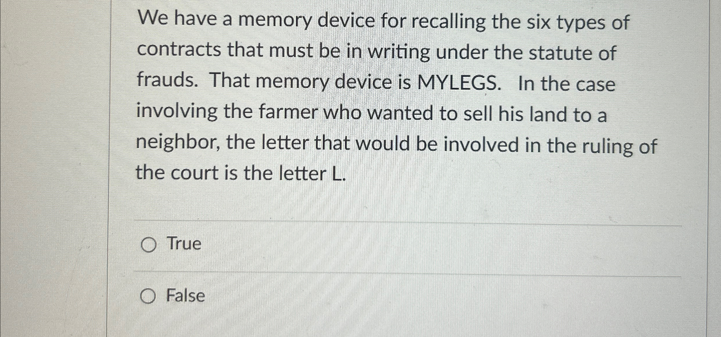  We have a memory device for recalling the six types of