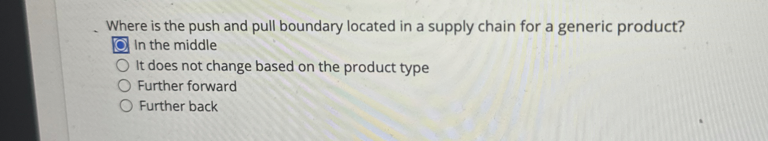  Where is the push and pull boundary located in a supply
