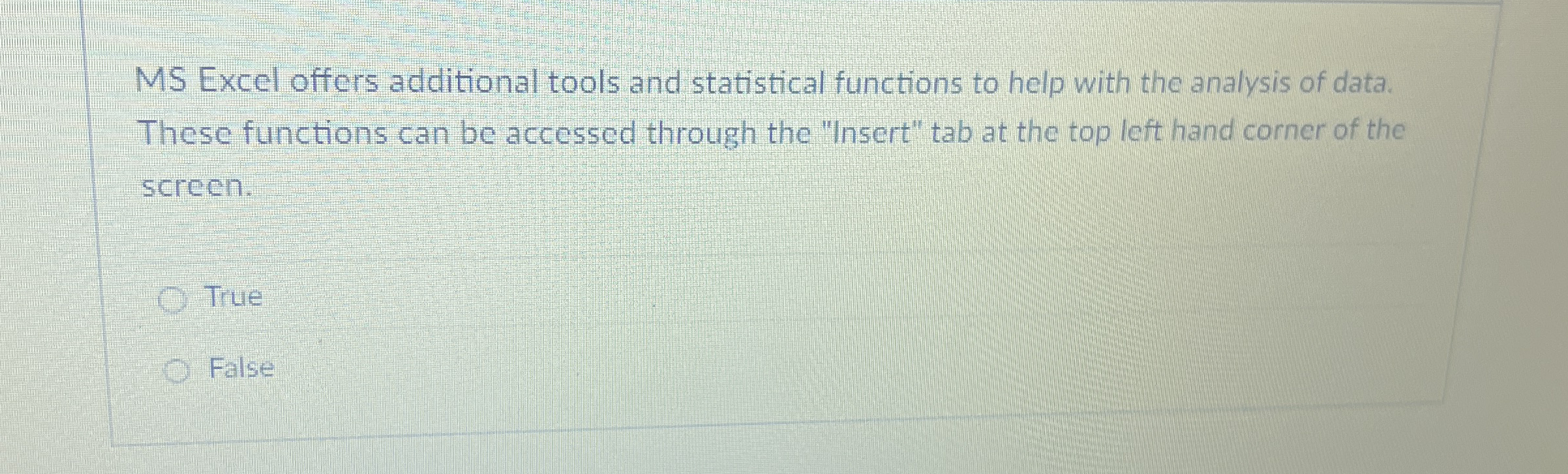  MS Excel offers additional tools and statistical functions to help with
