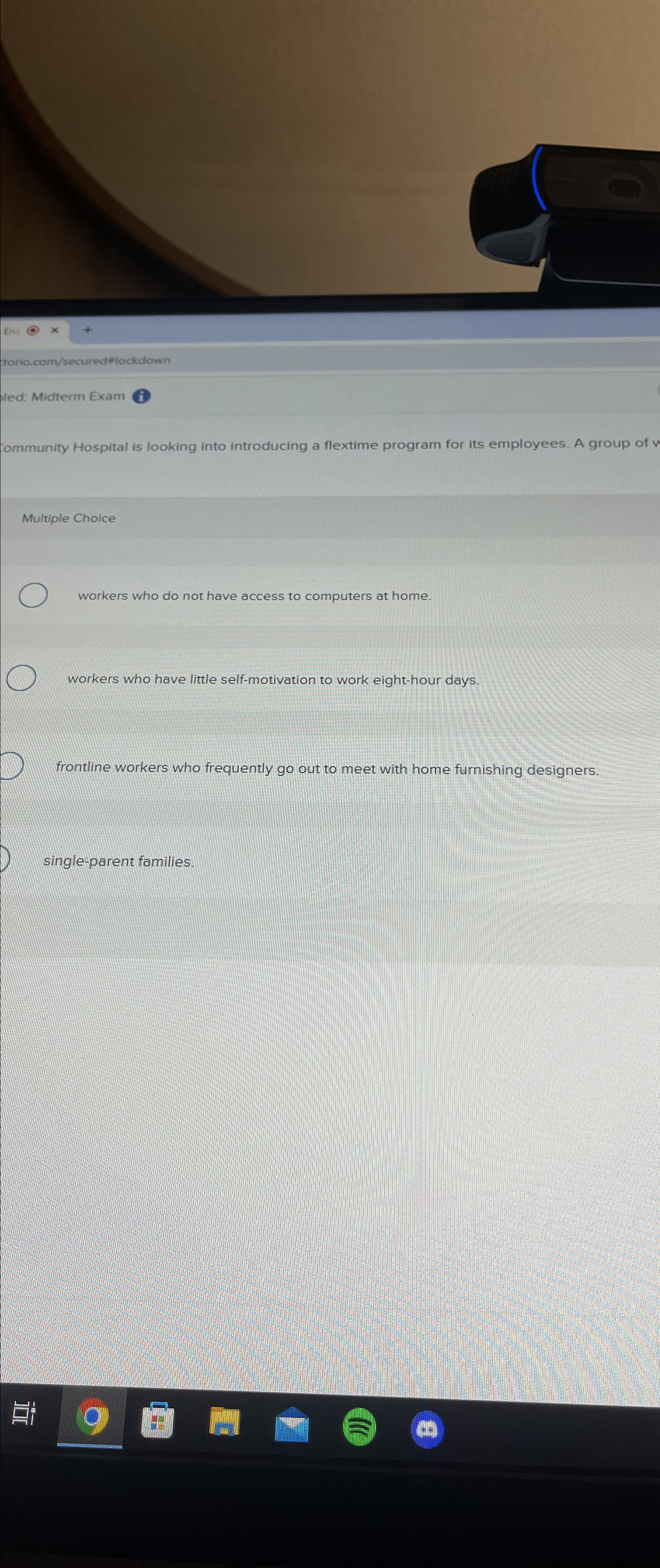  toriacom/secured Flockdown Midterm Exam (i) Iommunity Hospital is looking into introducing