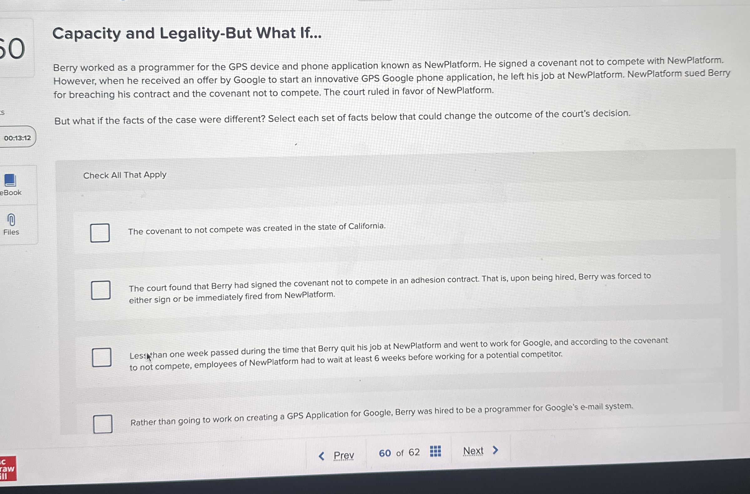  Capacity and Legality-But What If... Berry worked as a programmer for