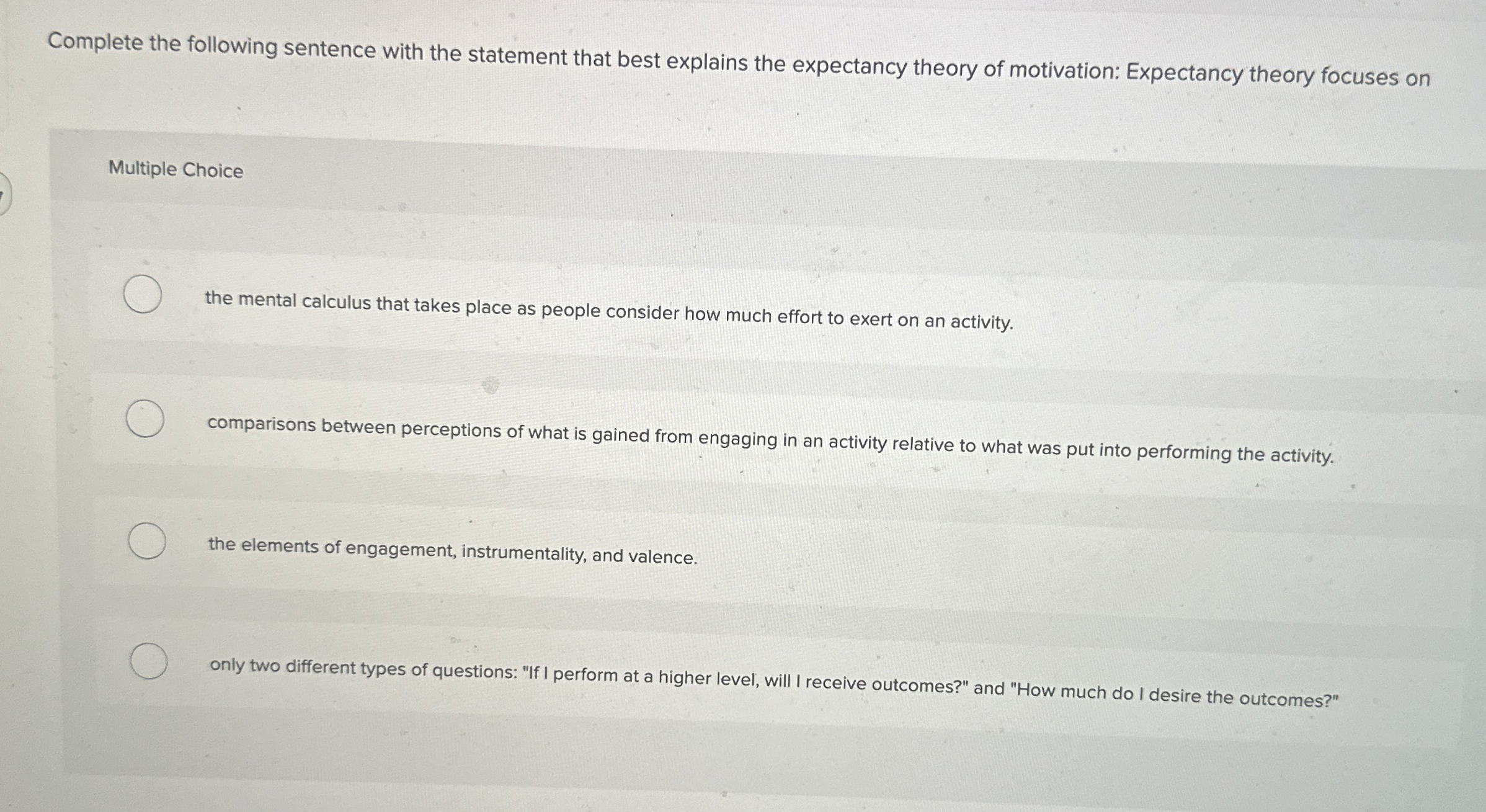  Complete the following sentence with the statement that best explains the