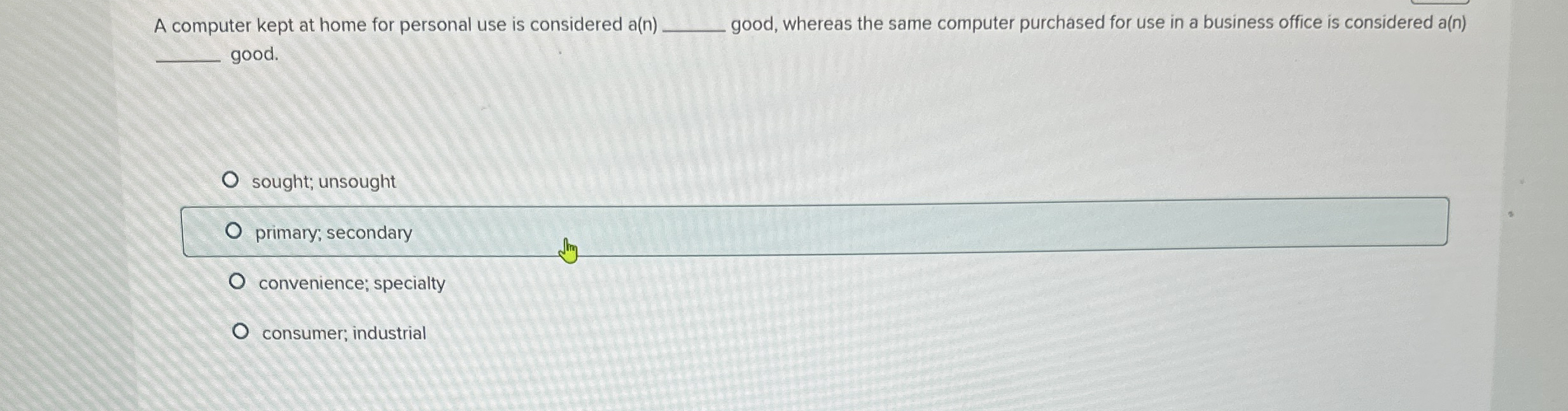  A computer kept at home for personal use is considered a(n)