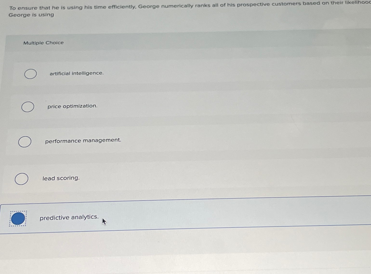  To ensure that he is using his time efficiently, George numerically