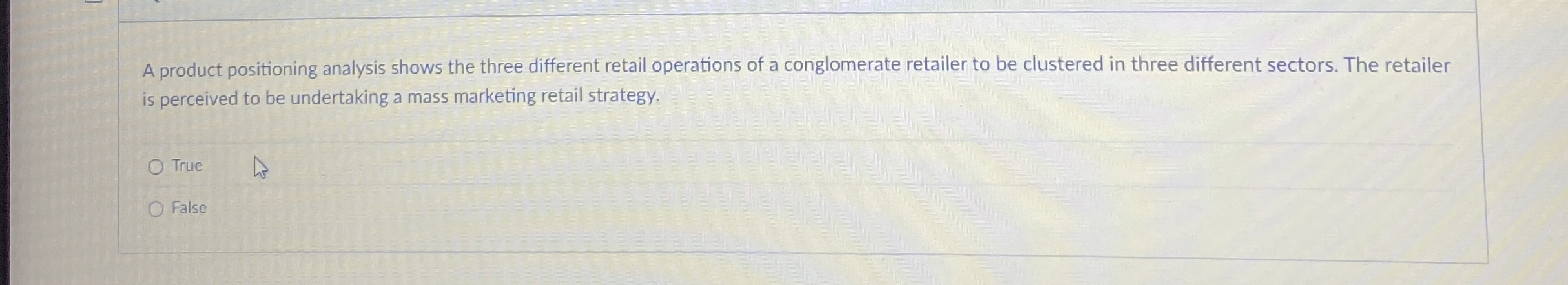  A product positioning analysis shows the three different retail operations of