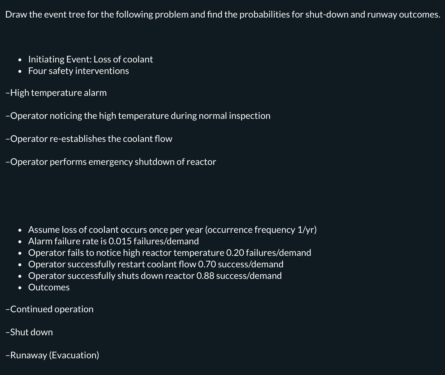  Draw the event tree for the following problem and find the