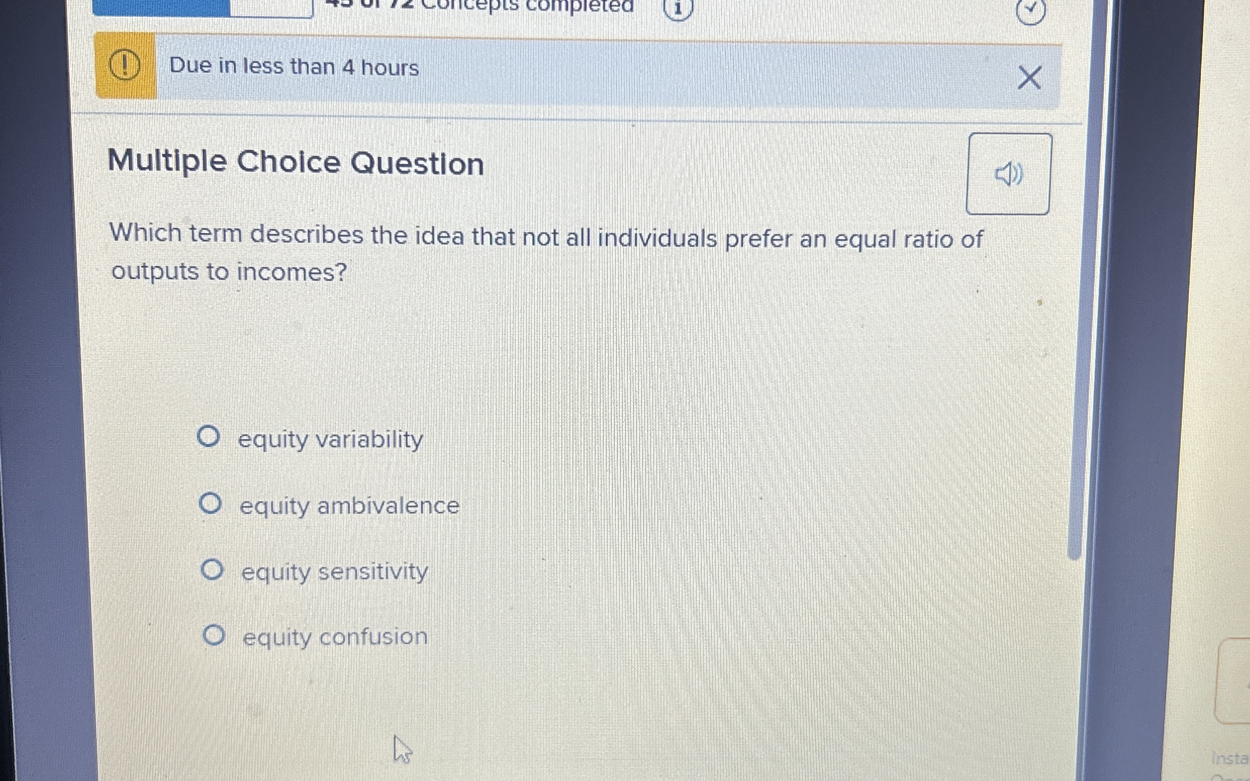  Multiple Choice Question Which term describes the idea that not all