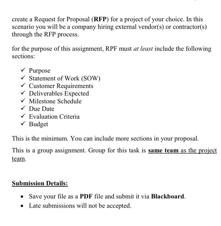  The topic of project is library create a Request for Proposal