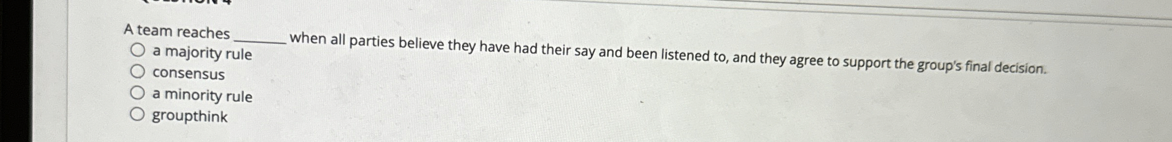  A team reaches q, a majority rule when all parties believe