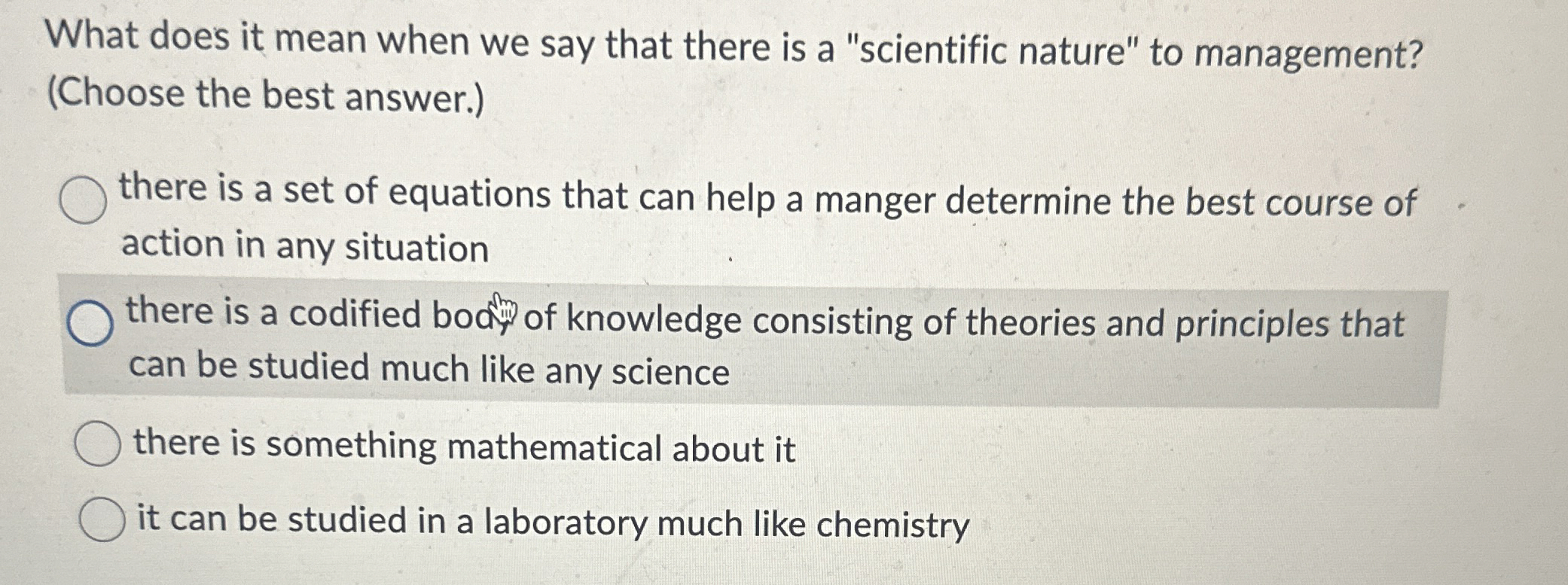  What does it mean when we say that there is a