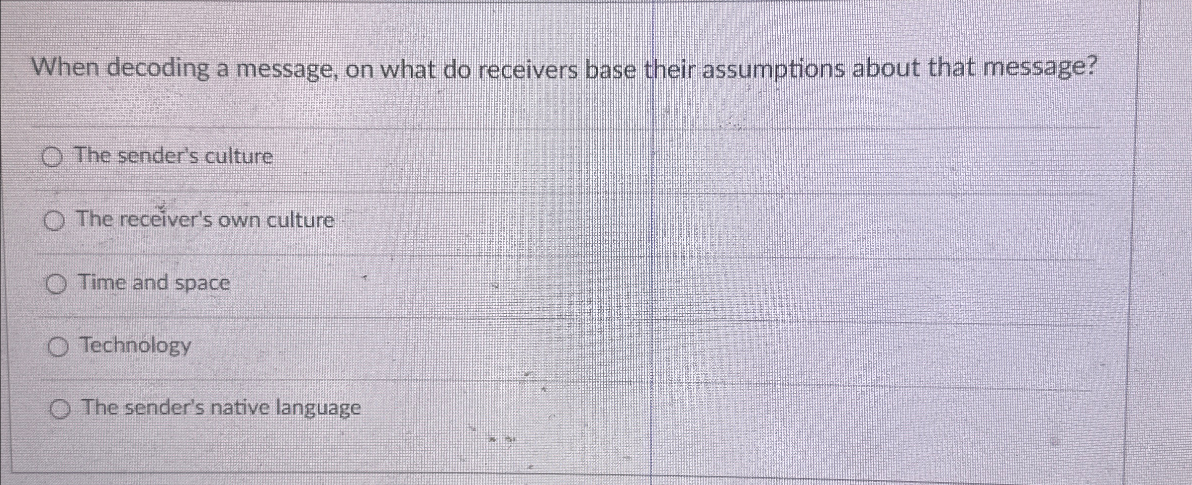  When decoding a message, on what do receivers base their assumptions