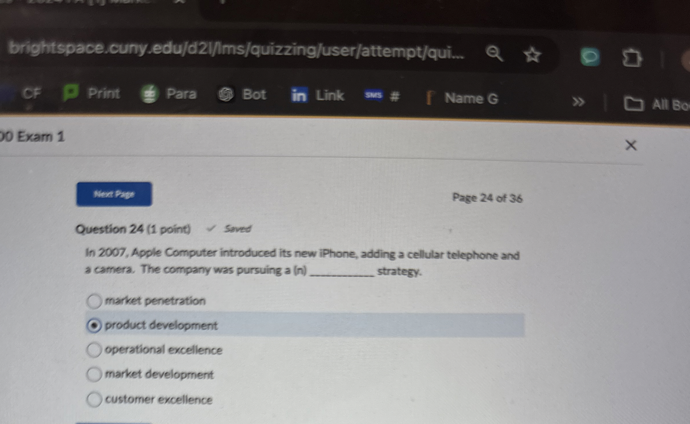  Question 24(1 point) In 2007, Apple Computer introduced its new iPhone,