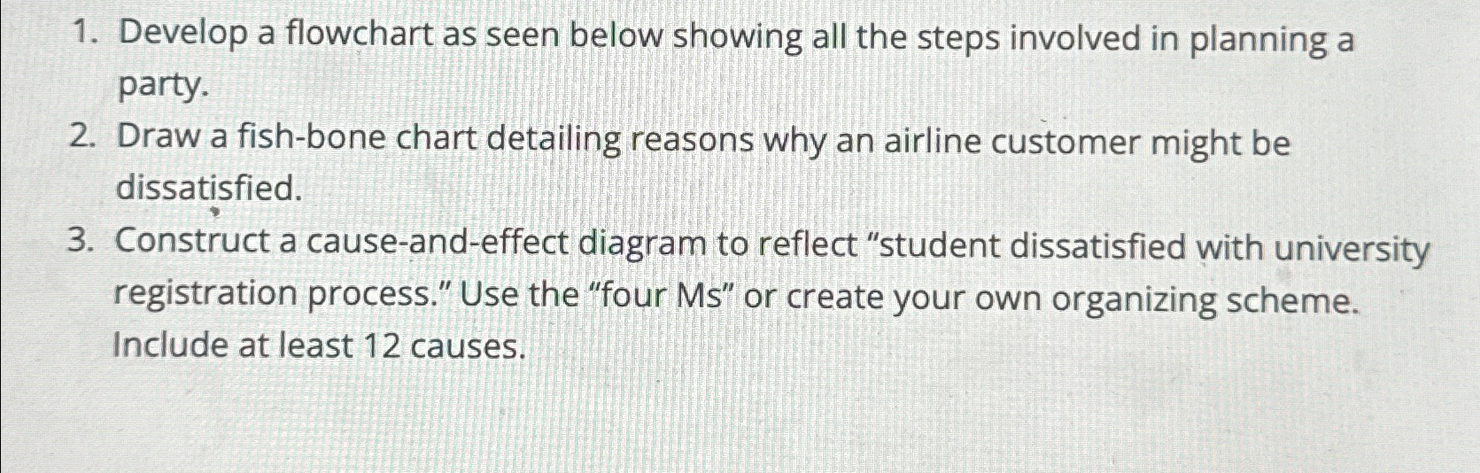  Develop a flowchart as seen below showing all the steps involved