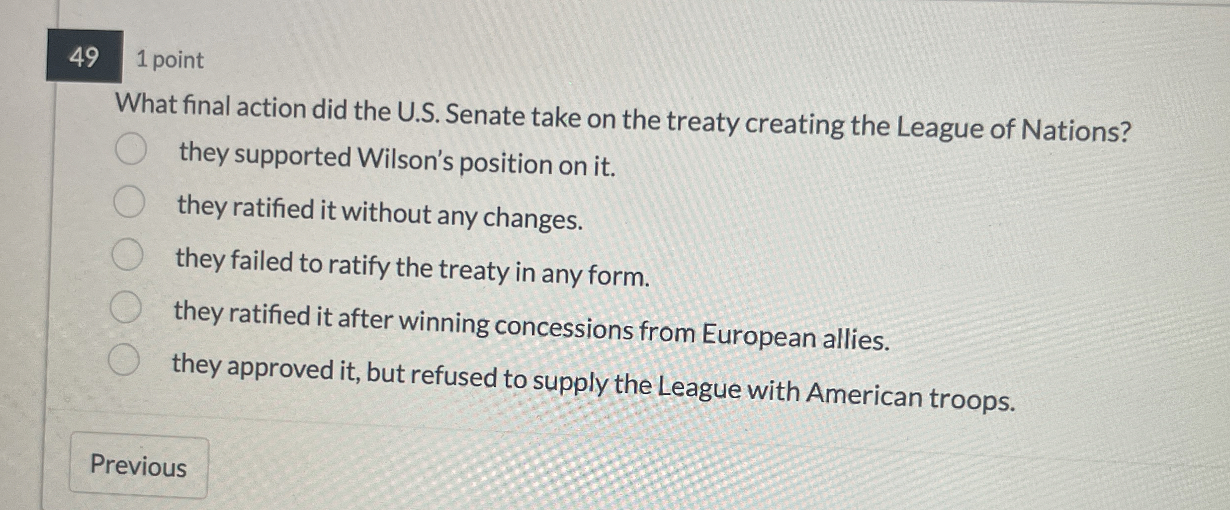  What final action did the U.S. Senate take on the treaty