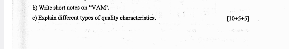  b) Write short notes on "VAM" or Vogel's Approximation Method. c)