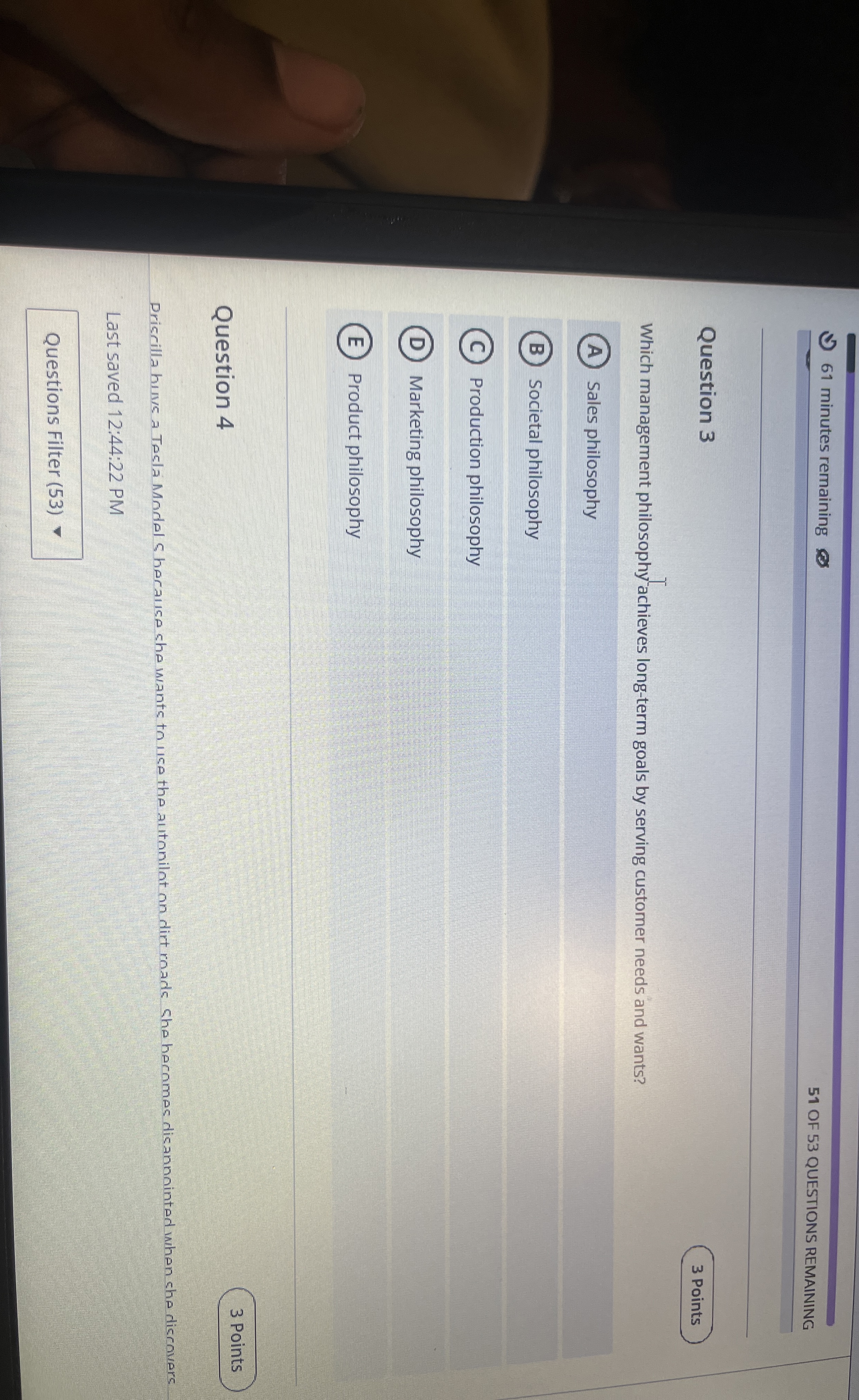 Which management philosophy achieves long-term goals by serving customer needs and