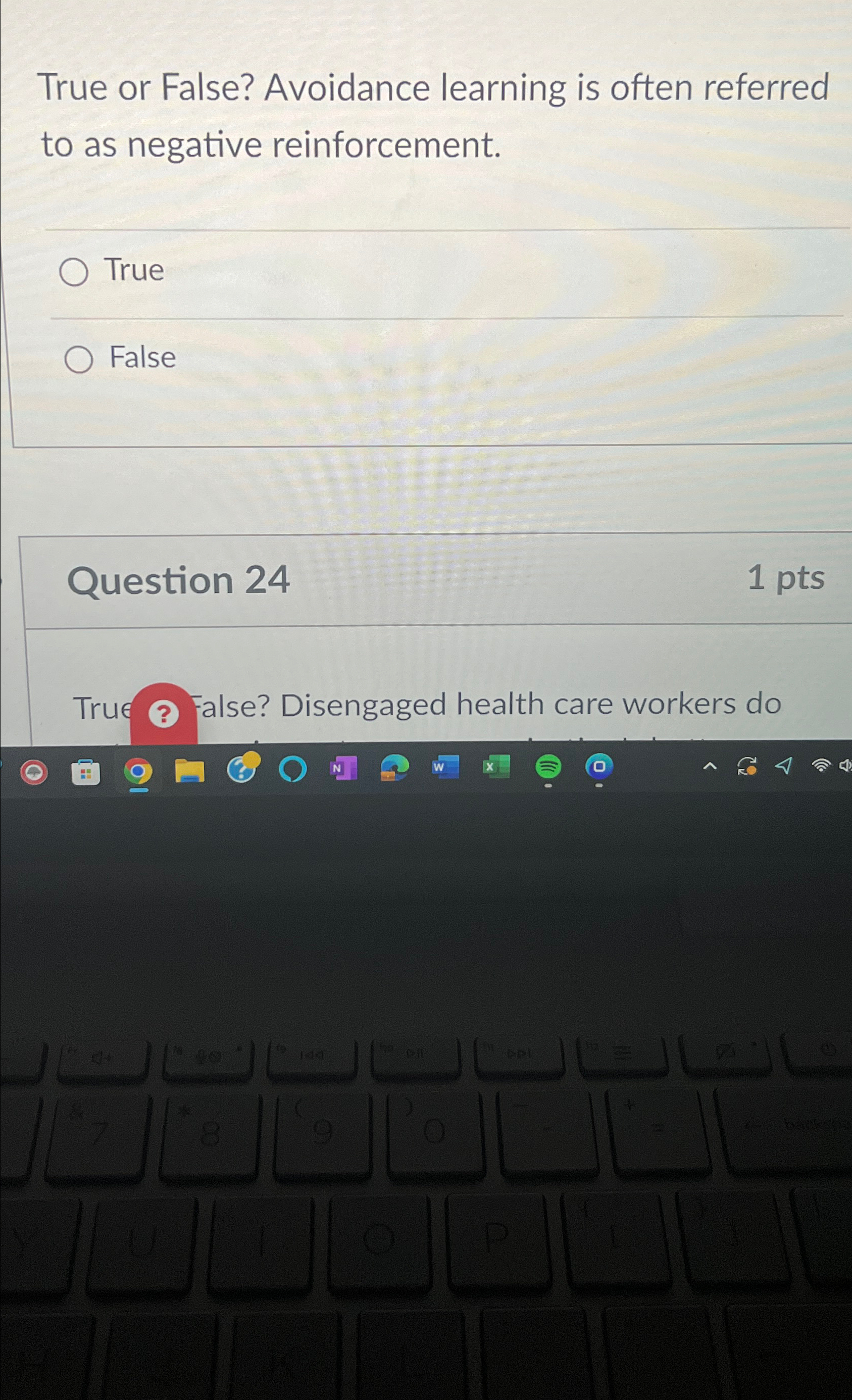  True or False? Avoidance learning is often referred to as negative