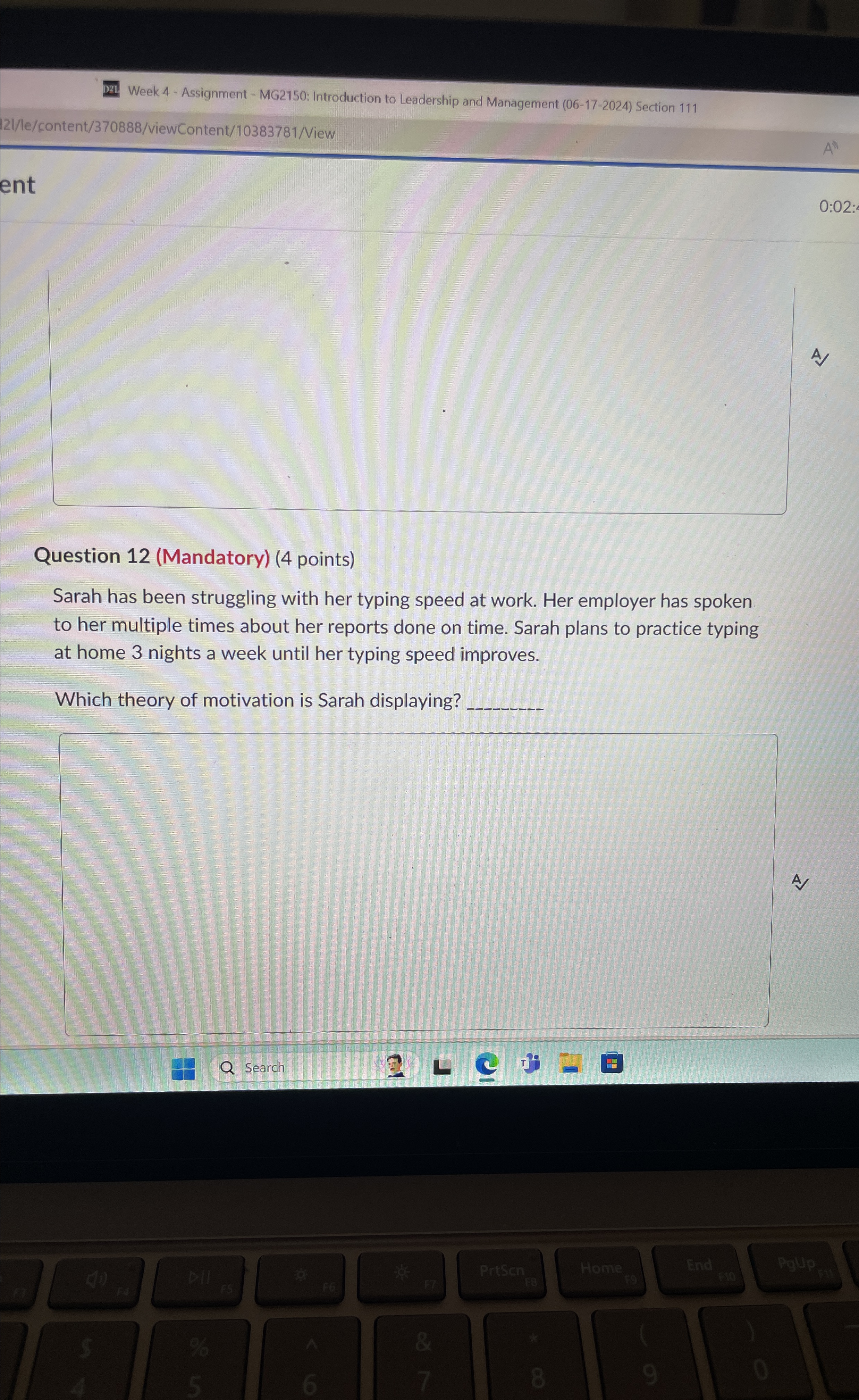  Week 4- Assignment - MG2150: Introduction to Leadership and Management (06-17-2024)