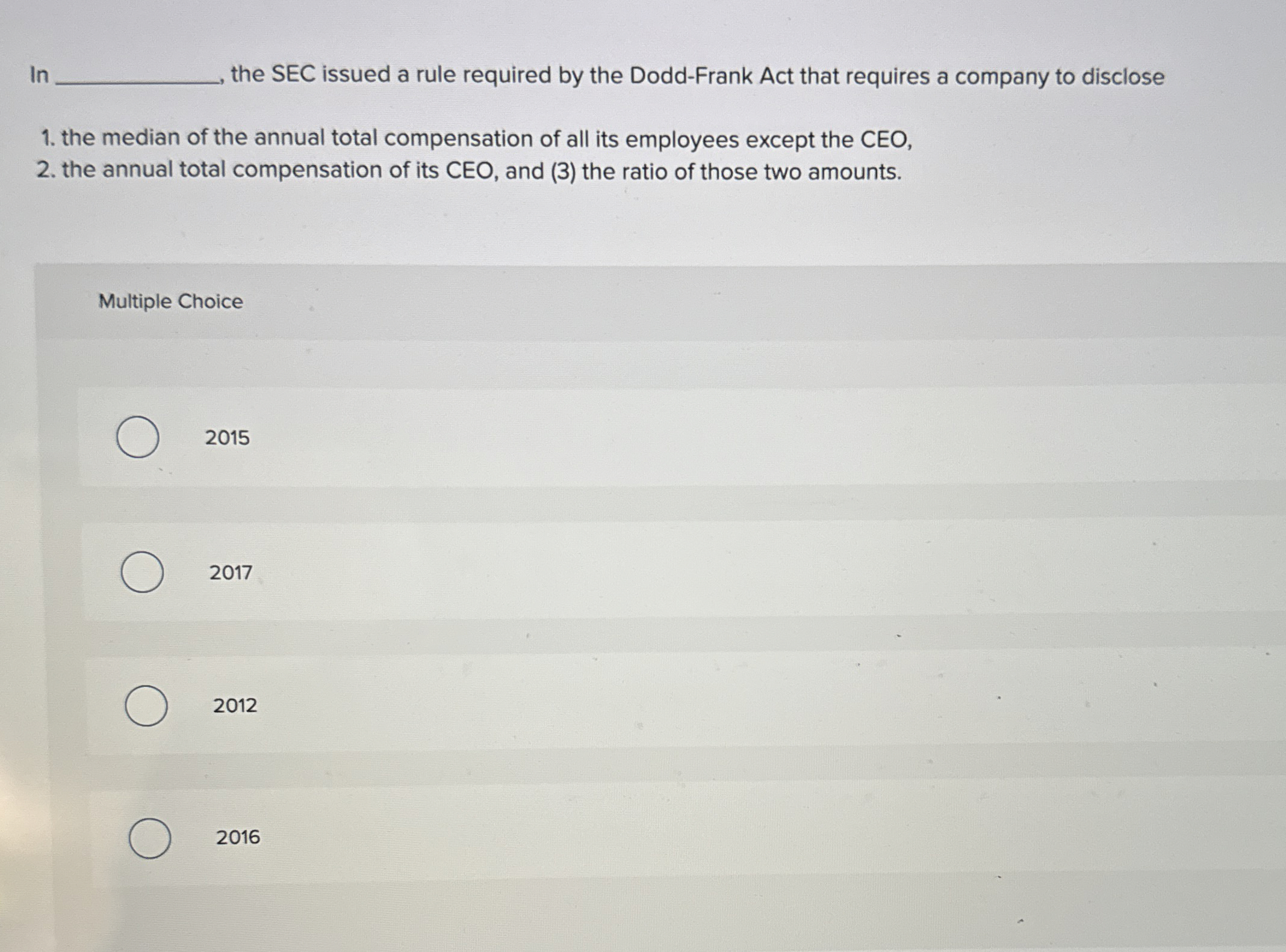  In q, the SEC issued a rule required by the Dodd-Frank