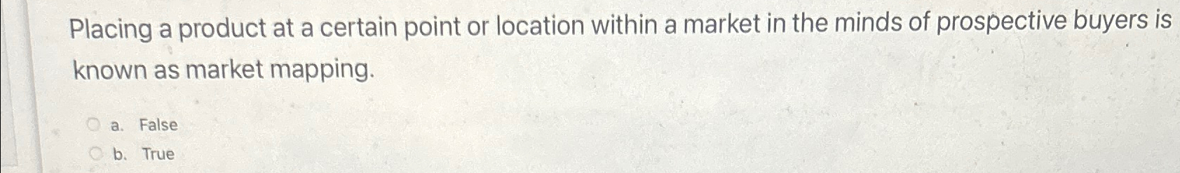  Placing a product at a certain point or location within a