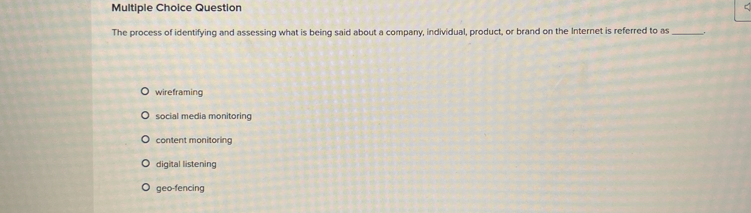  Multiple Choice Question The process of identifying and assessing what is