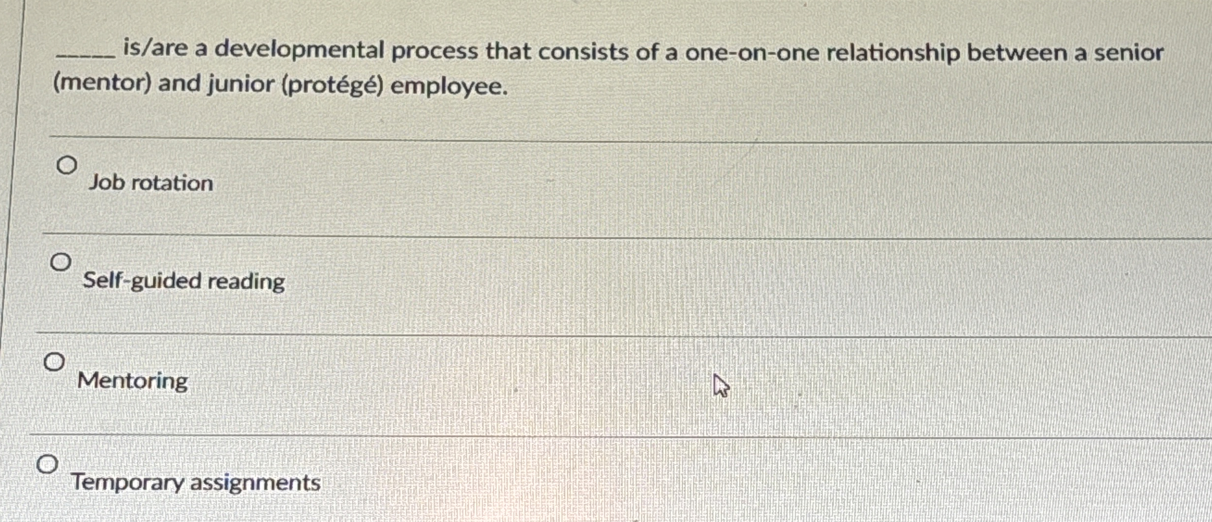  q, is/are a developmental process that consists of a one-on-one relationship