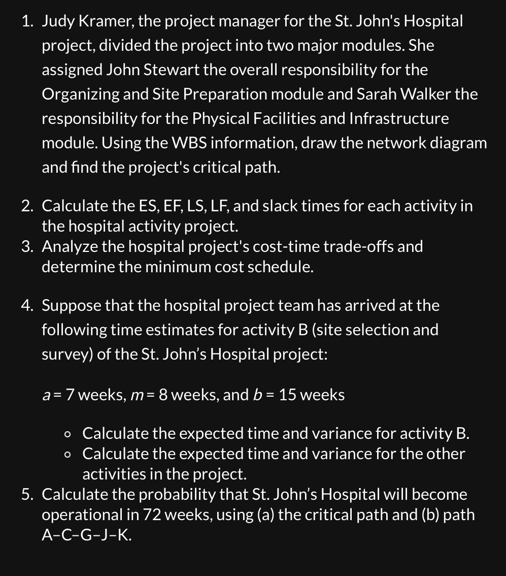  Judy Kramer, the project manager for the St. John's Hospital project,