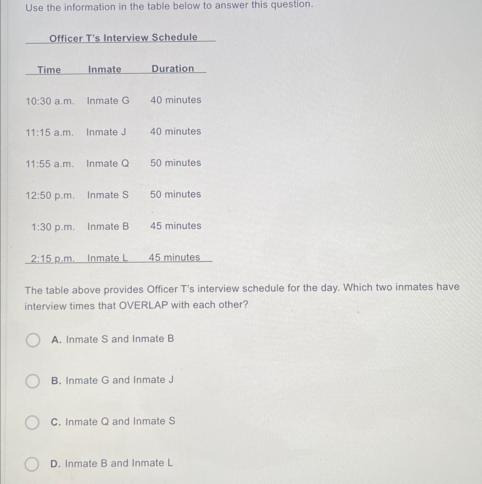  Use the information in the table below to answer this question.