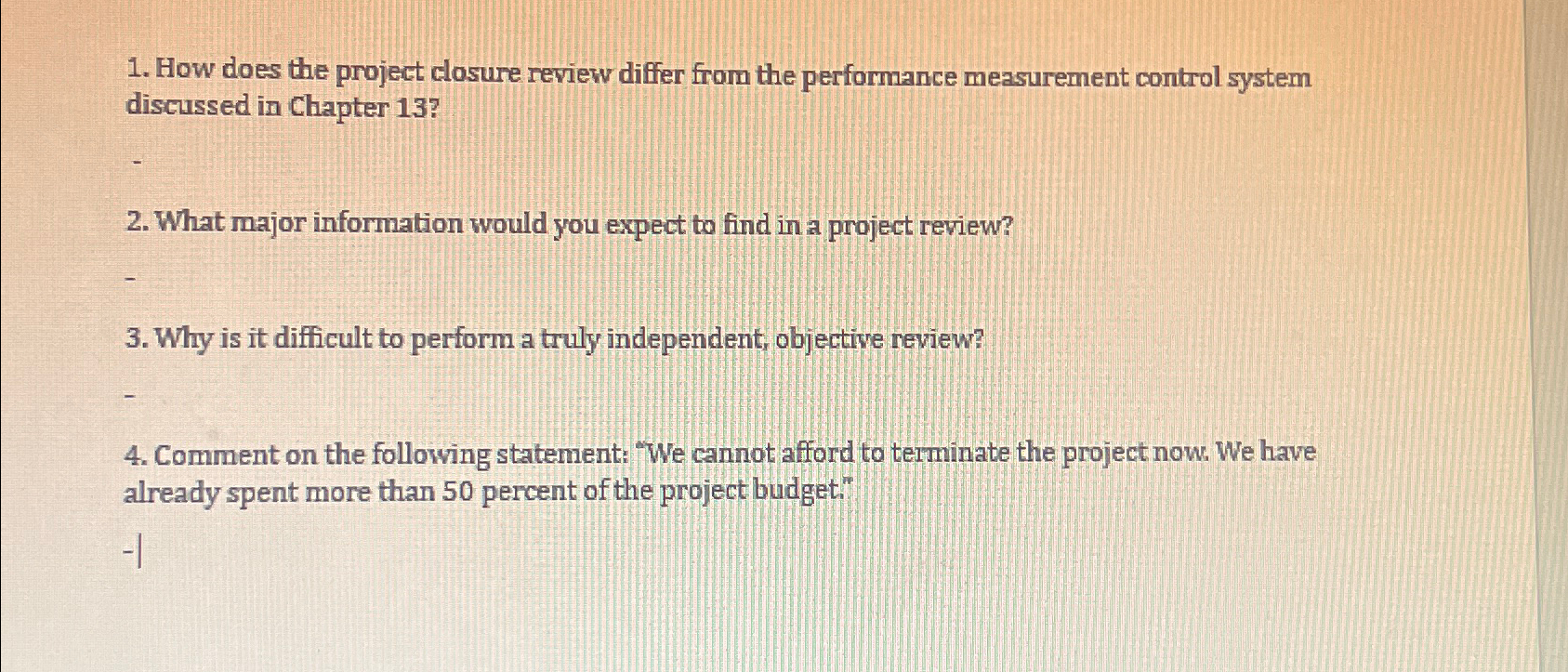  How does the project closure review differ from the performance measurement