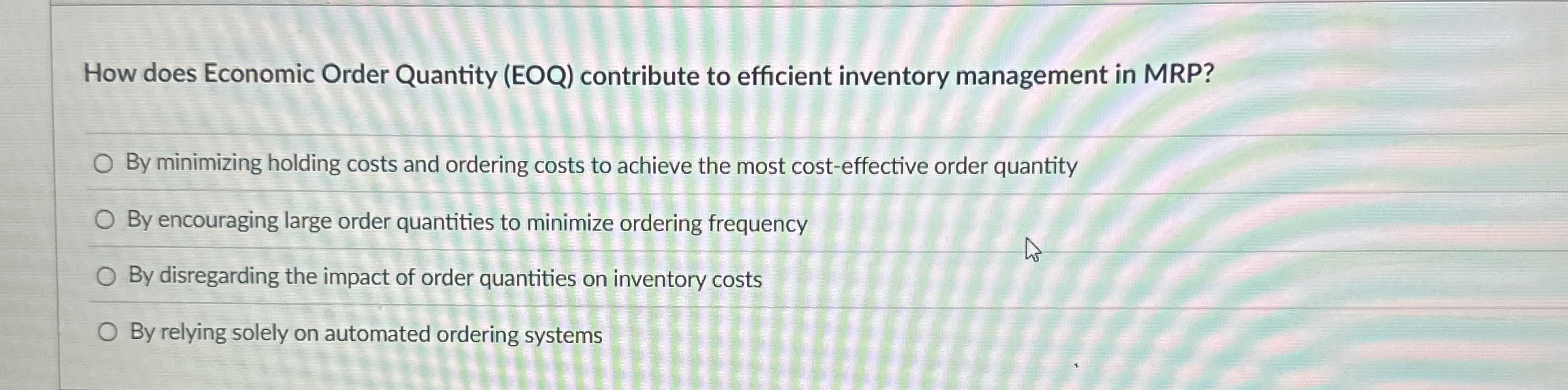  How does Economic Order Quantity (EOQ) contribute to efficient inventory management