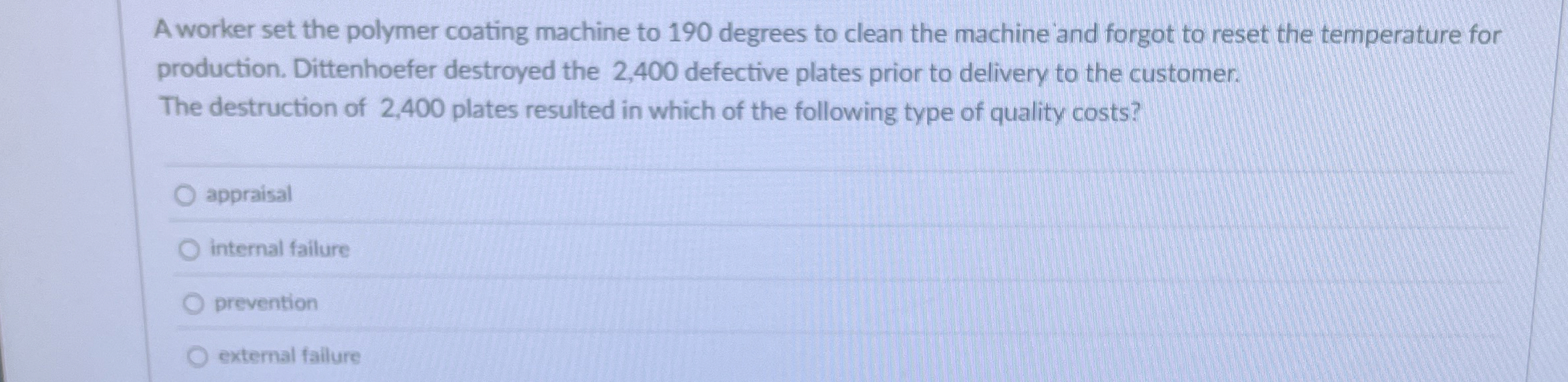  A worker set the polymer coating machine to 190 degrees to