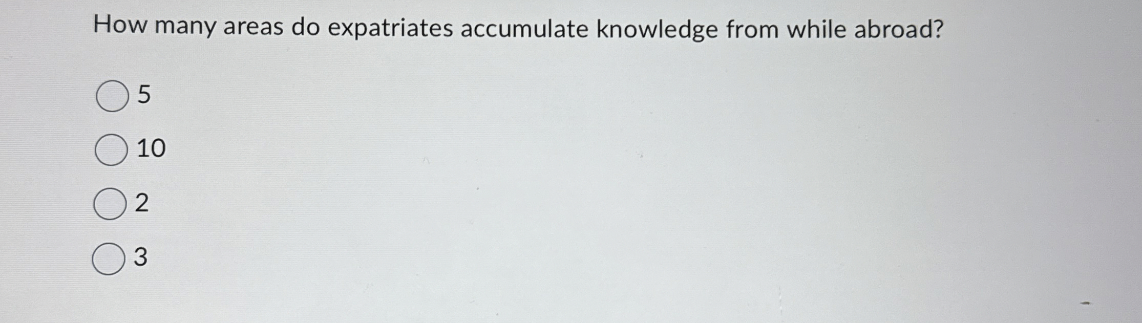  How many areas do expatriates accumulate knowledge from while abroad? 5