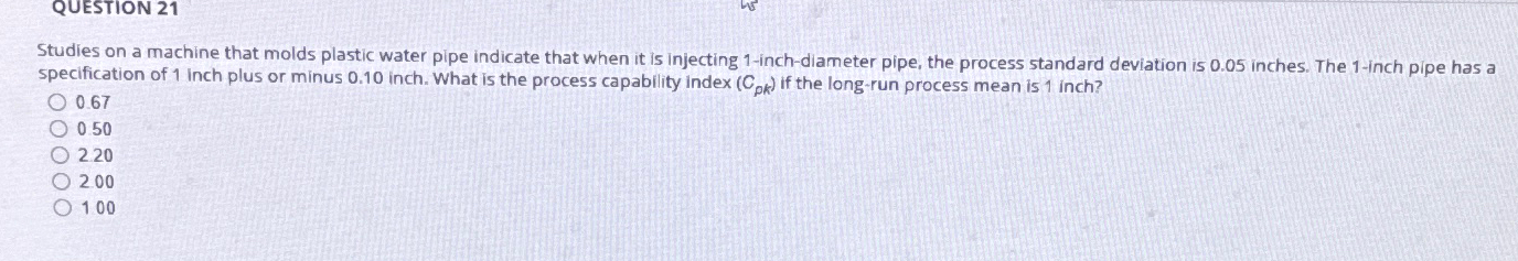  Studies on a machine that molds plastic water pipe indicate that