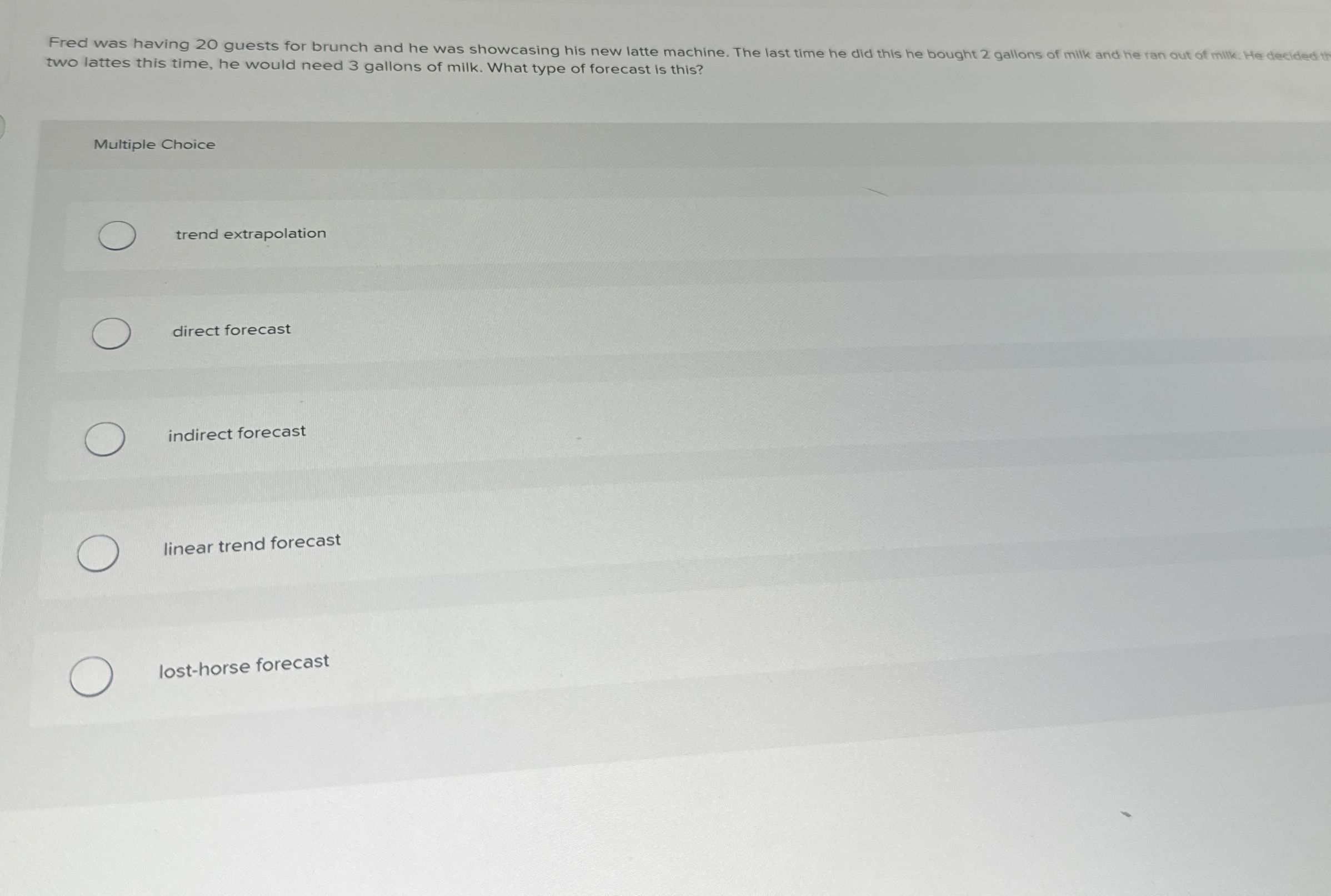  Fred was having 20 guests for brunch and he was showcasing