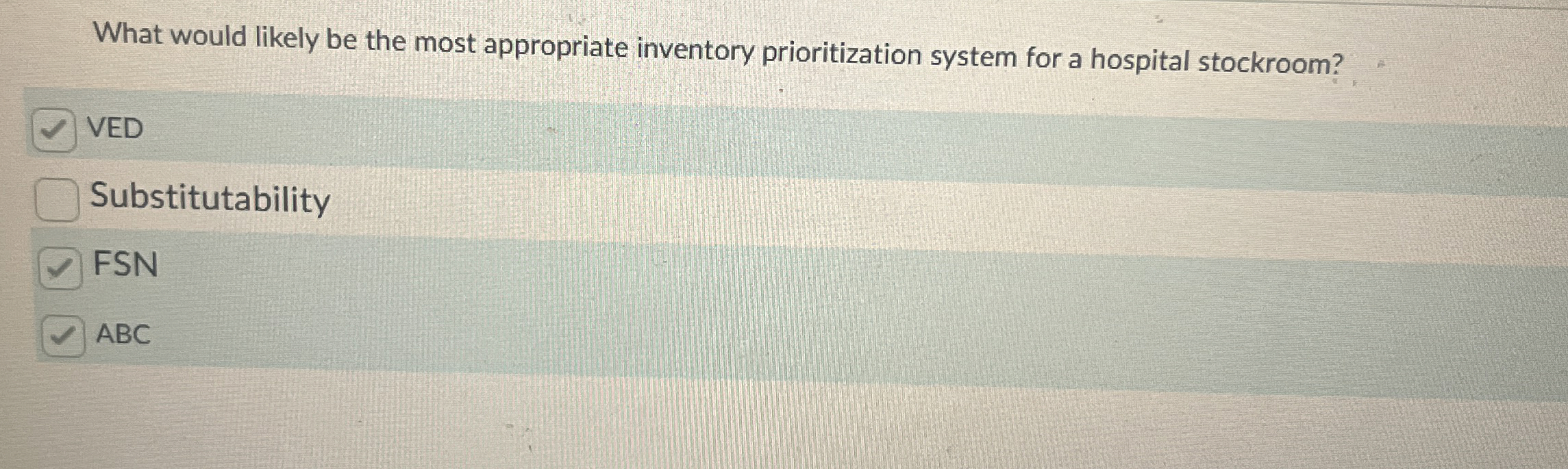  What would likely be the most appropriate inventory prioritization system for