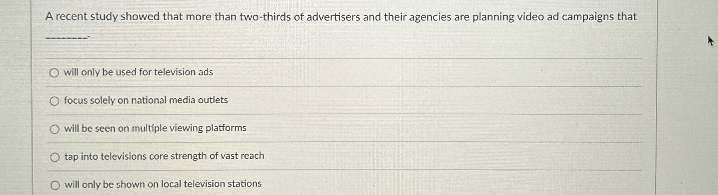  A recent study showed that more than two-thirds of advertisers and