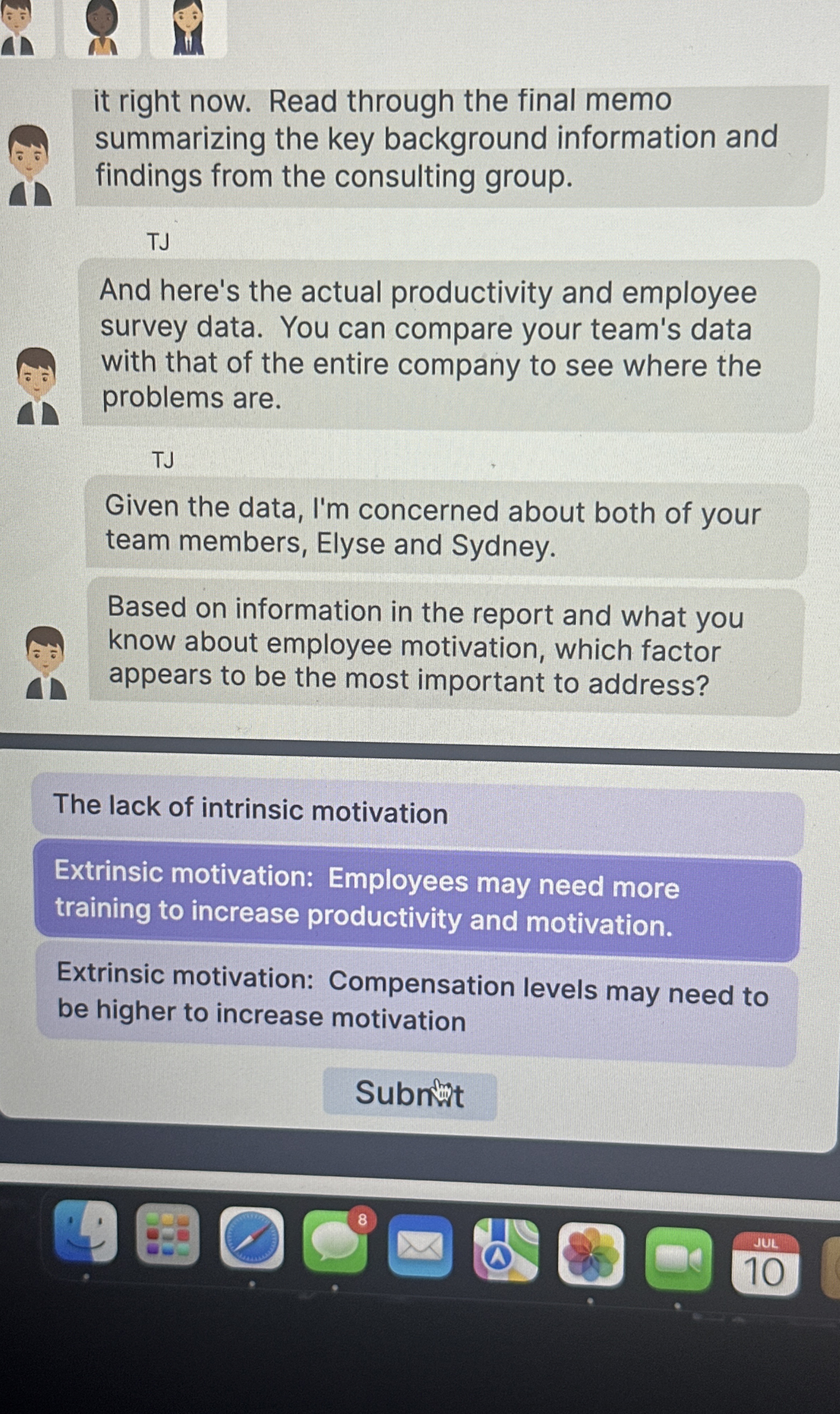  it right now. Read through the final memo summarizing the key