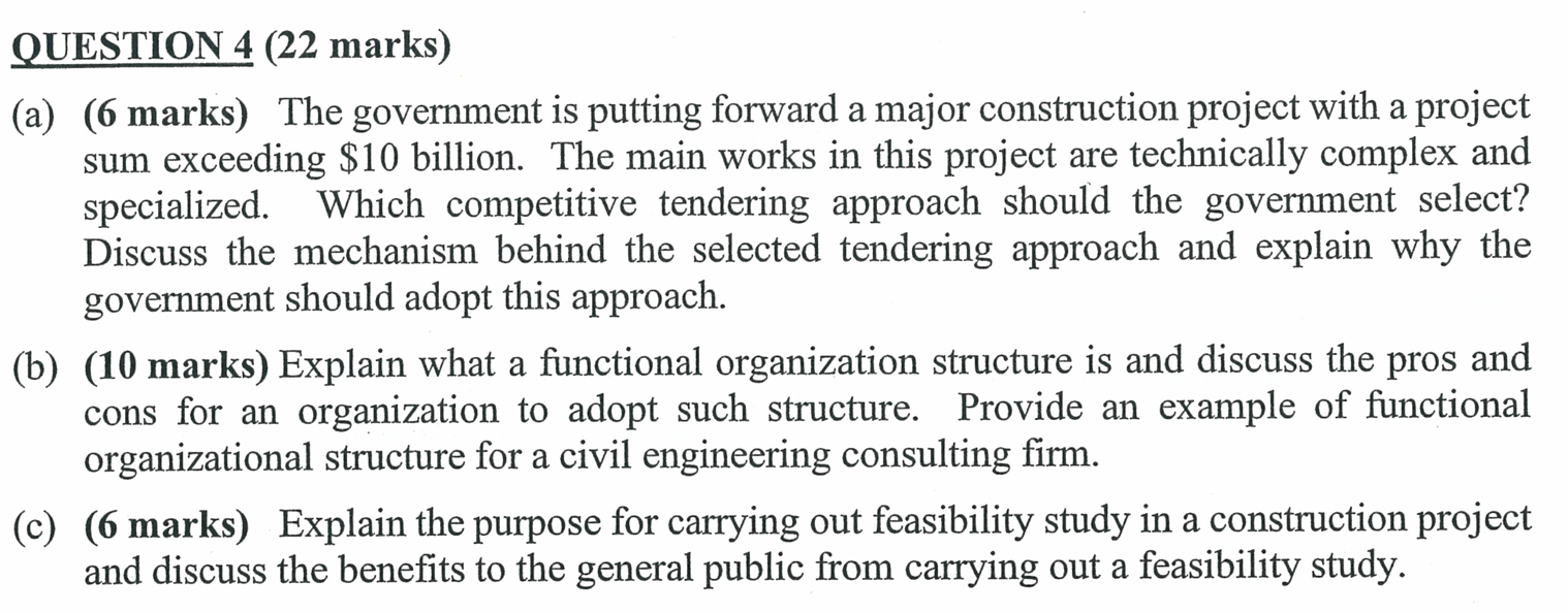  QUESTION 4(22 marks) (a)(6 marks) The government is putting forward a