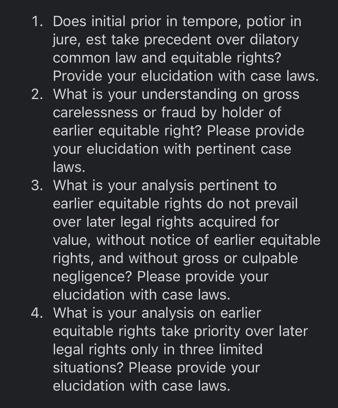 1. Does initial prior in tempore, potior in jure, est take