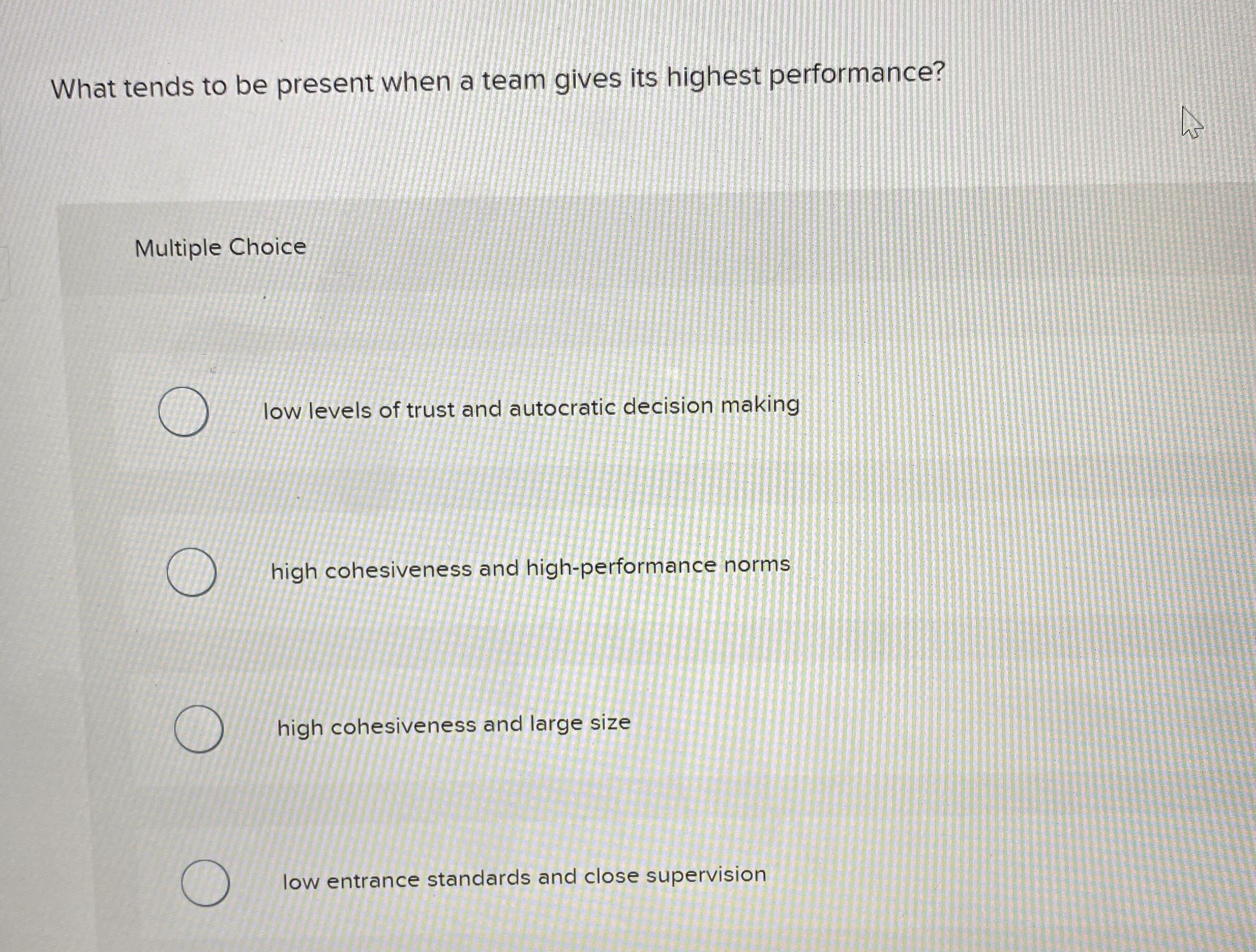  What tends to be present when a team gives its highest