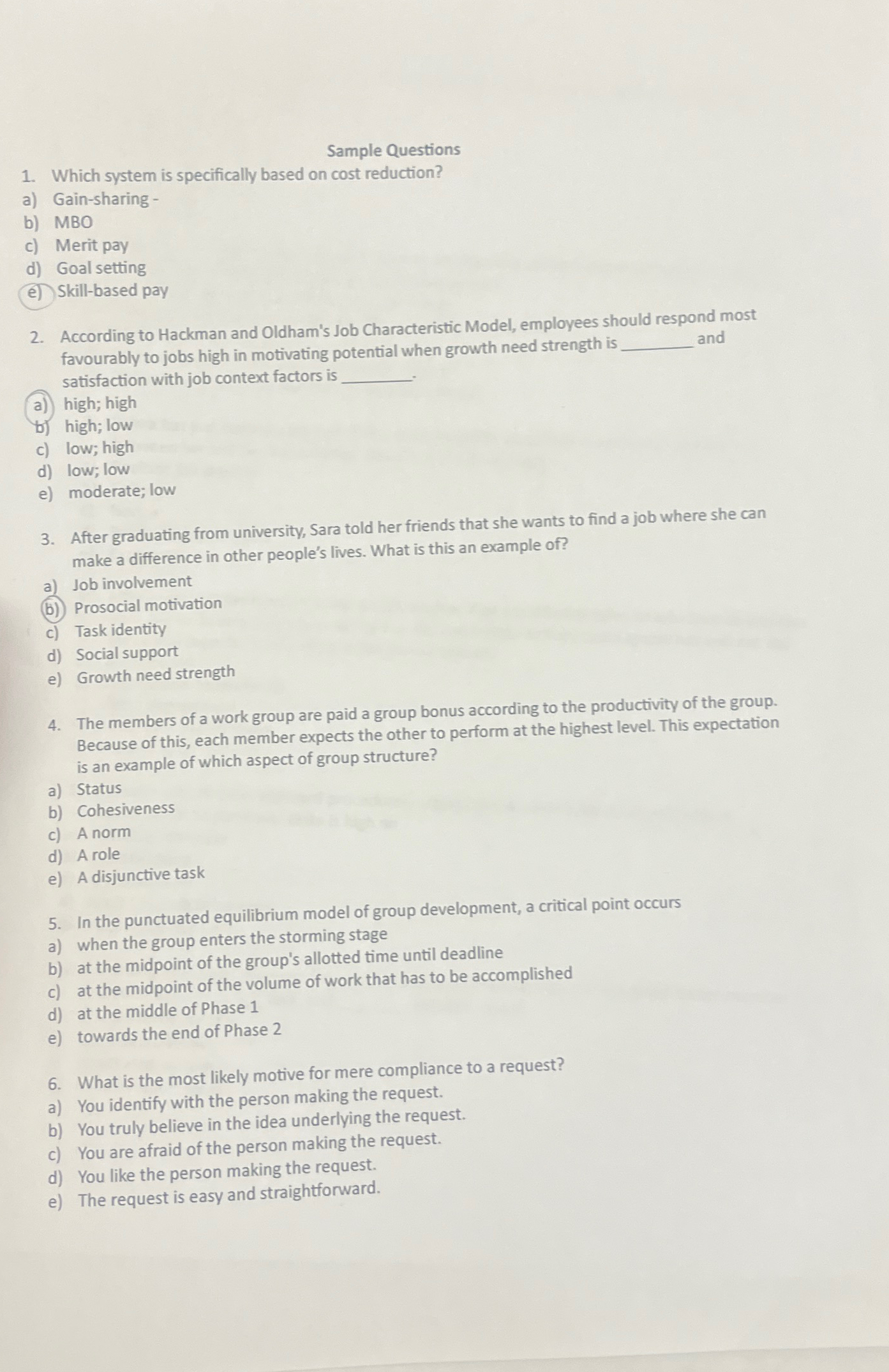  Sample Questions Which system is specifically based on cost reduction? a)