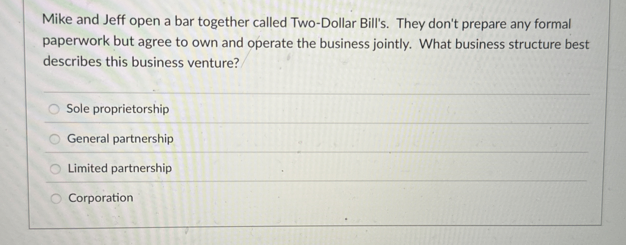  Mike and Jeff open a bar together called Two-Dollar Bill's. They