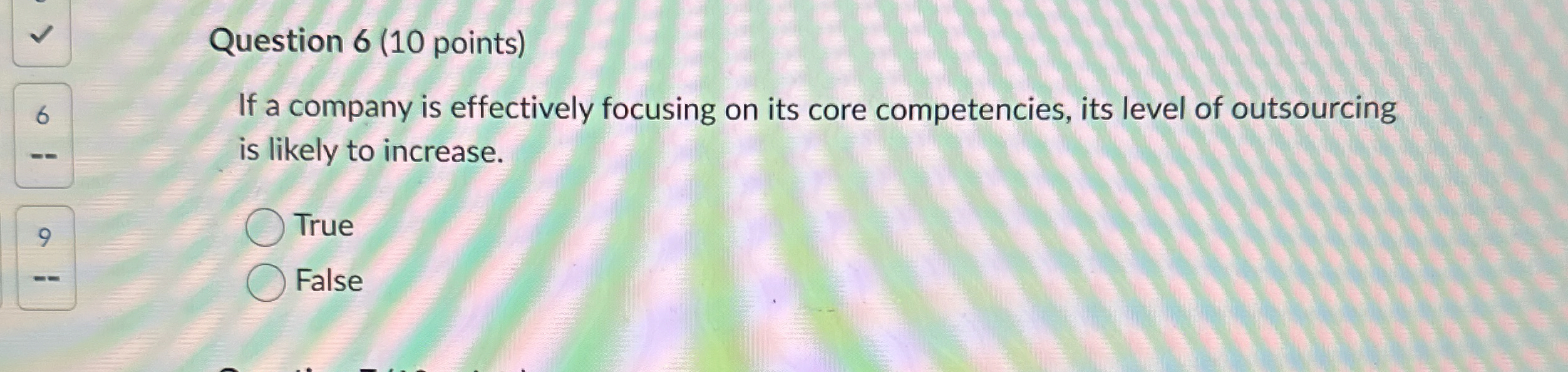  Question 6(10 points) 6 If a company is effectively focusing on